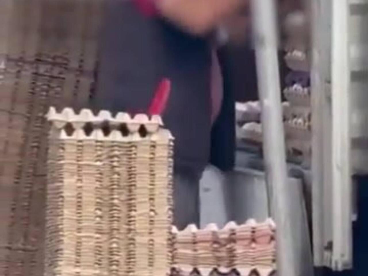 Vaxtı keçmiş yumurtaların son istifadə tarixini silən satıcı kameraya düşdü  VİDEO
