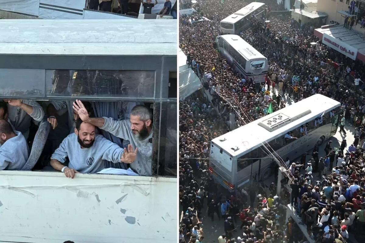 İsrailin azad etdiyi fələstinli əsirlər Qəzzada 