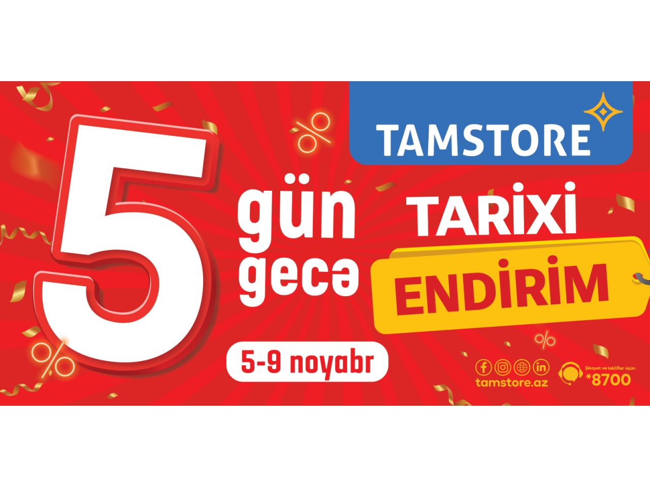 5 Gün 5 Gecə tarixi endirimlər olacaq  FOTO