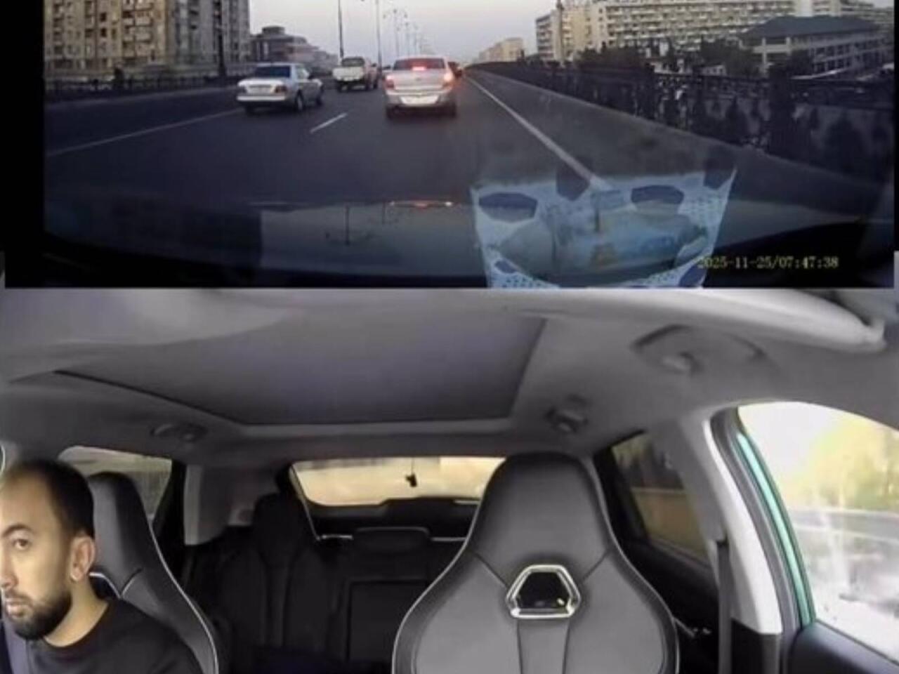 Bakıda &Ccedil;in maşınının təhl&uuml;kəsizlik funksiyası qəzaya səbəb oldu  VİDEO