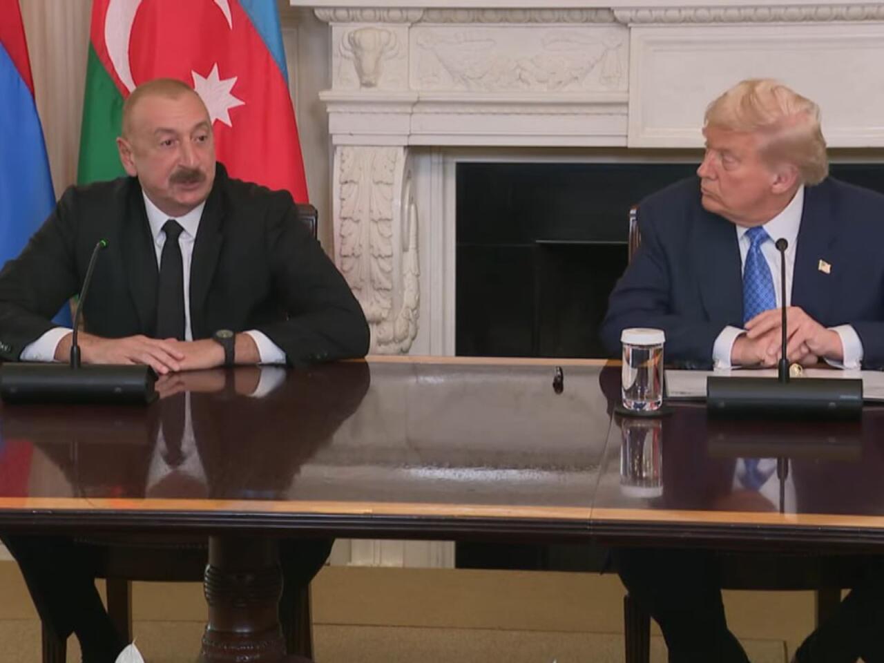 İlham Əliyev Ağ Evdə mətbuata bəyanatla çıxış edib