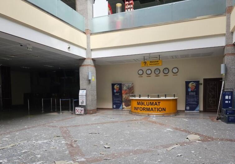 Dron h&uuml;cumundan sonra Nax&ccedil;ıvan Hava Limanı &ndash;