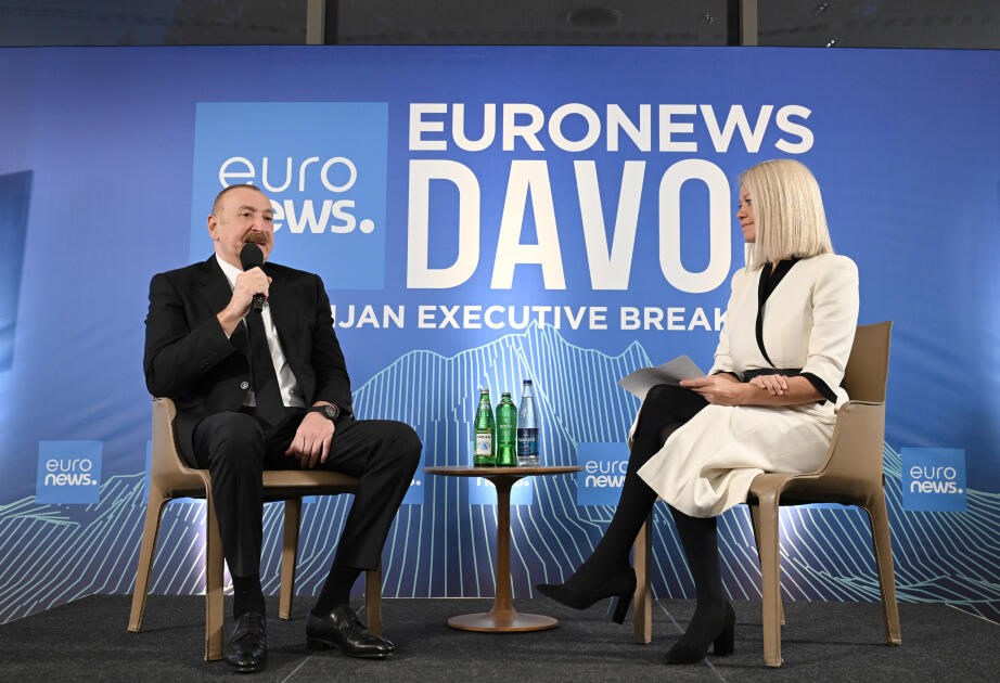 Prezident Davosda &ldquo;Euronews&rdquo; televiziyasına m&uuml;sahibə verib  FOTO