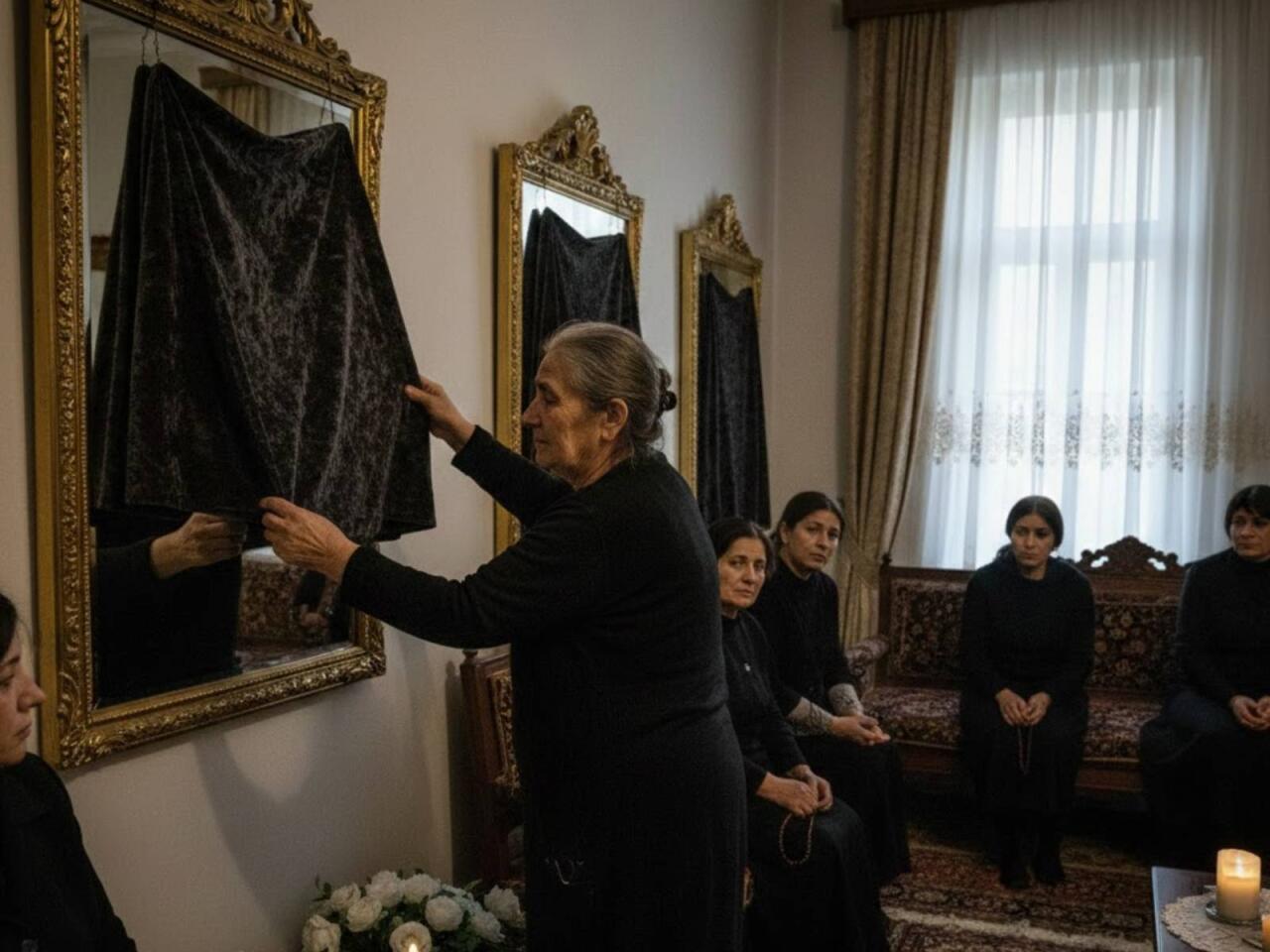 &Ouml;l&uuml; &ccedil;ıxan evdə niyə g&uuml;zg&uuml;lərin &uuml;st&uuml;n&uuml; &ouml;rt&uuml;rlər?