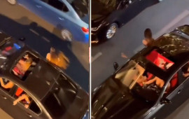 Bakının mərkəzində "BMW" ilə səsküy salıb, qaydaları pozdular  VİDEO