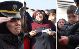 T&uuml;rkiyə şəhidlərini son mənzilə yola saldı 