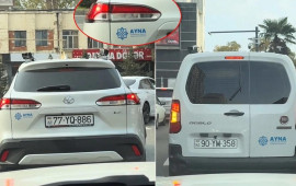 Bakıda AYNAnın x&uuml;susi avtomobilləri s&uuml;r&uuml;c&uuml;ləri CƏRİMƏLƏYİR  VİDEO