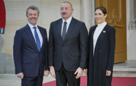 İlham Əliyev Kopenhagendə ziyafətdə iştirak edib