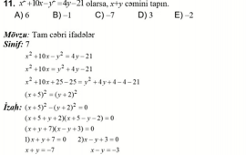 Bu sualda səhvlik olub  Abituriyentlərin xeyrinə hesablanacaq