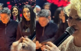 Mətanət gəlinini səhnədə təbrik etdi