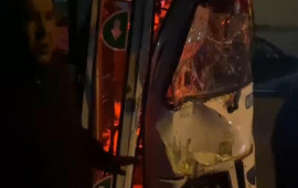 Bakıda iki sərnişin avtobusu toqquşdu  yaralılar var 