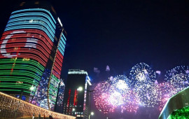 Daşkənddə d&ouml;vlət baş&ccedil;ılarının şərəfinə atəşfəşanlıq olub 