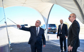 Prezident Cəbrayılda “Şəfəq” Günəş Elektrik Stansiyasına gedən avtomobil yolunun açılışında iştirak edib