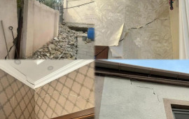 Bakıda sürüşmə zonasında yerləşən ev qəzalı vəziyyətə düşdü 