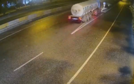 &ldquo;20 Yanvar&rdquo;da LPG daşıyan y&uuml;k maşını belə qəza t&ouml;rətdi  ANBAAN VİDEO